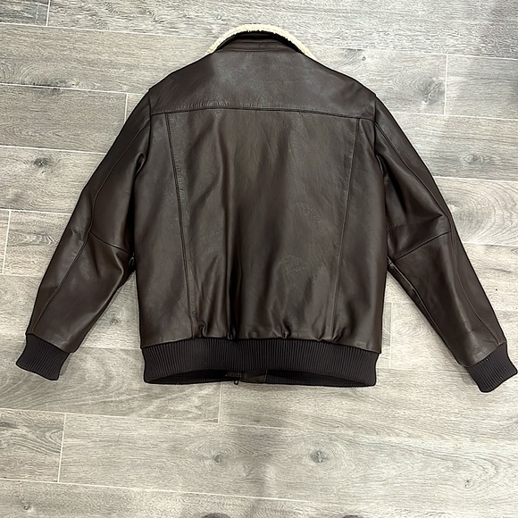 Calvin Klein Genuine Leather Bomber Jacket - Picture 5 of 5